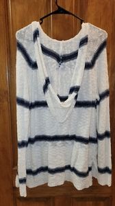 ROXY HOODED SWEATER  XL TAGS STILL ATTACHED AIRPORT VIBES STRIPES